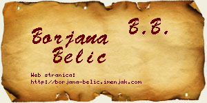 Borjana Belić vizit kartica
